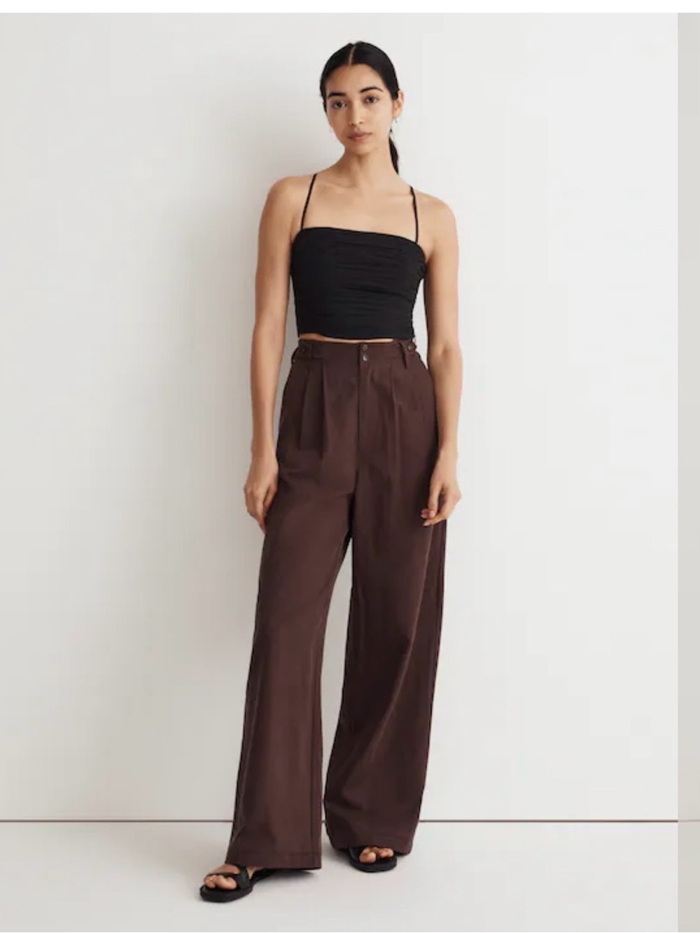 Madewell The Harlow Wide-Leg Pant Chocolate Brown M